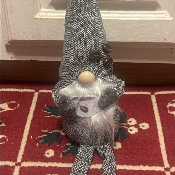 Charming Gray Gnome Figurine coffee lovers stocking stuffer - Picture 2 of 2